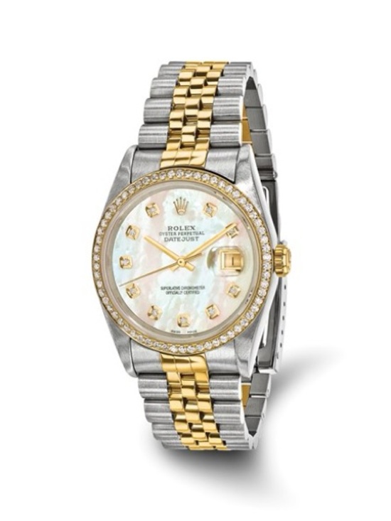 Rolex Other - Pre-owned Rolex Datejust 36mm – 18k Gold & Steel Mother of Pearl Men’s Watch